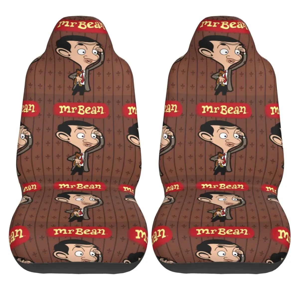 Mr. Bean Cartoon Car Seat Covers Fashion Taxi Car Seat Covers for Cars Comfortable polyester seat covers in two pieces