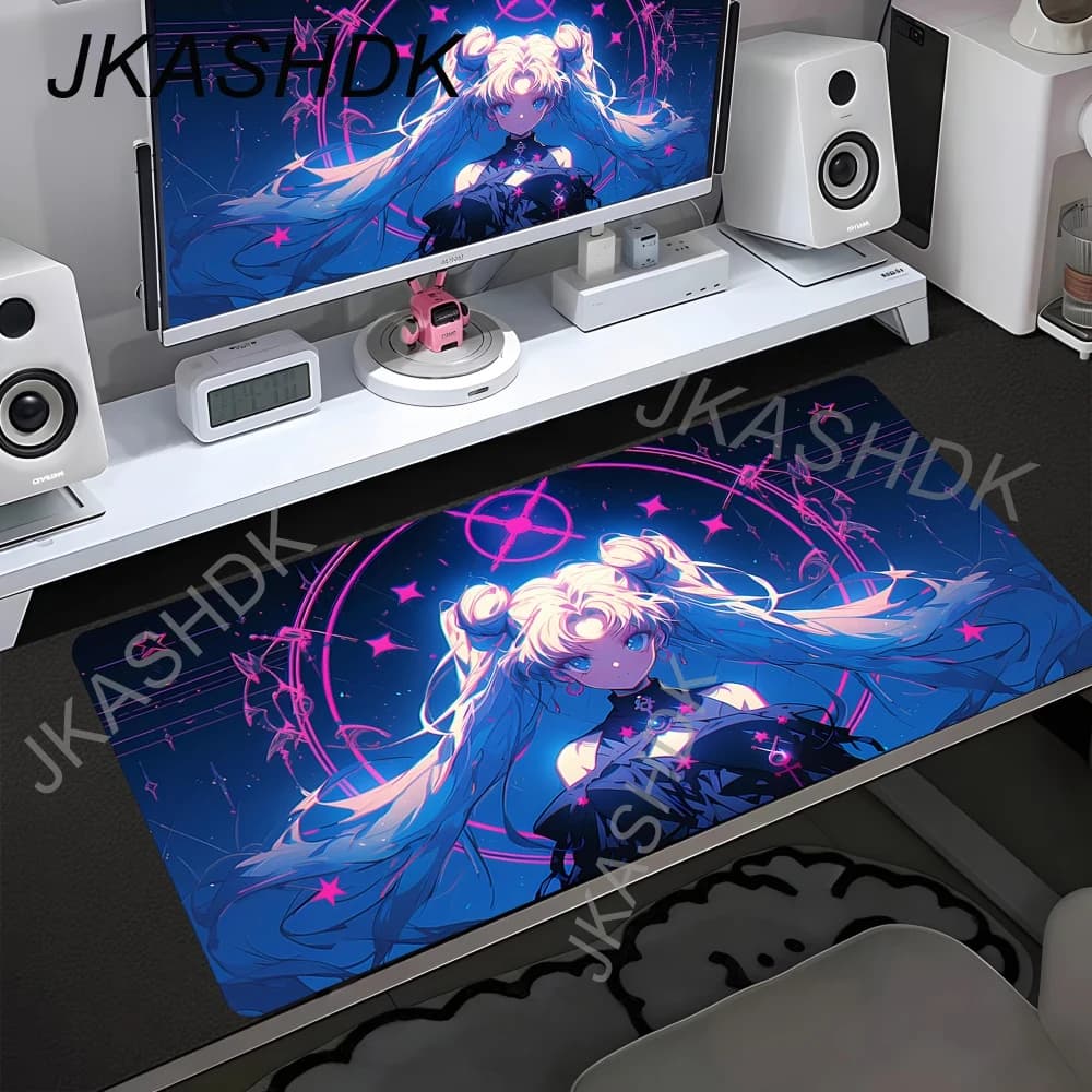 Tappetini per Mouse Anime, Tappetino per Tastiera e Mouse da Gioco, Morbido Tappetino da Scrivania in Gomma per PC, Antiscivolo, Sailor Moon XXL