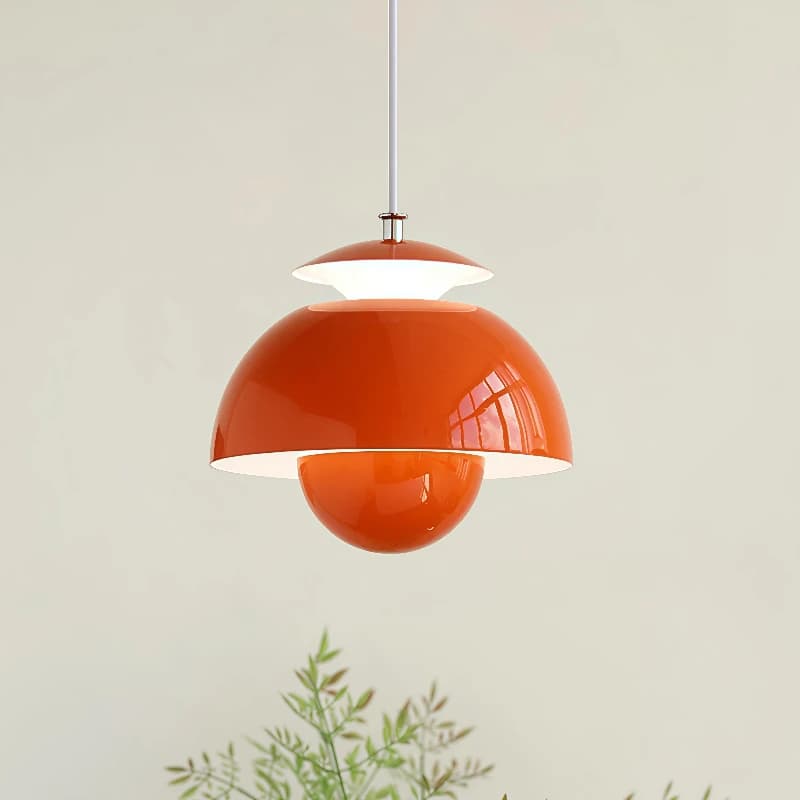 Lampadario con boccioli di fiori danesi, vernice per auto, artigianato, sala da pranzo, lampada a sospensione, design, sensazione di atmosfera, apparecchi di illuminazione