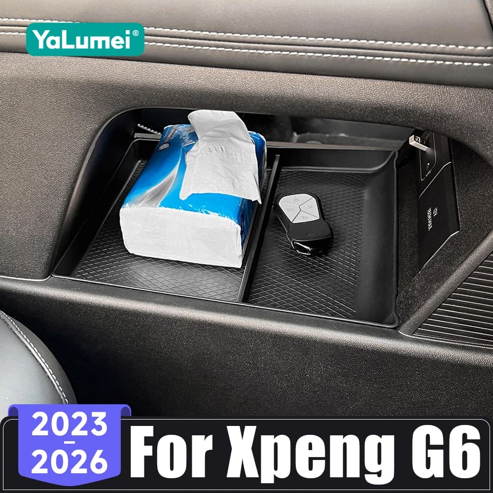For Xpeng G6 2023 2024 2025 2026 TPE Car Center Console Lower Storage Box Layer Tray Organizer Tidying Case Accessories