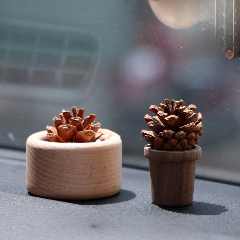 Diffusore di noci in legno per oli essenziali - Decorazione per aromaterapia con deodorante per auto, ornamento da tavolo con diffusore di profumo in legno naturale