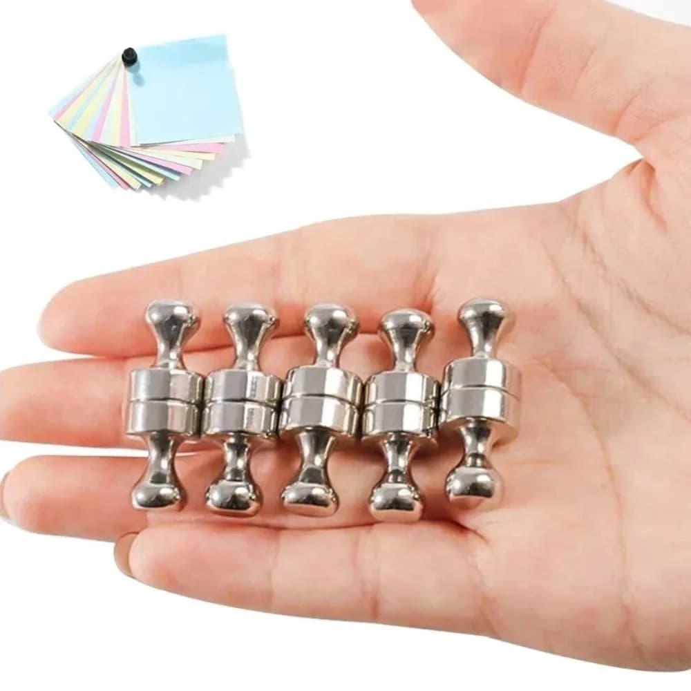 5/10 Pieces Magneti al Neodimio Super Potenti, Puntine Magnetiche, Chiodini Magnetici in Acciaio per Fridge e Lavagna