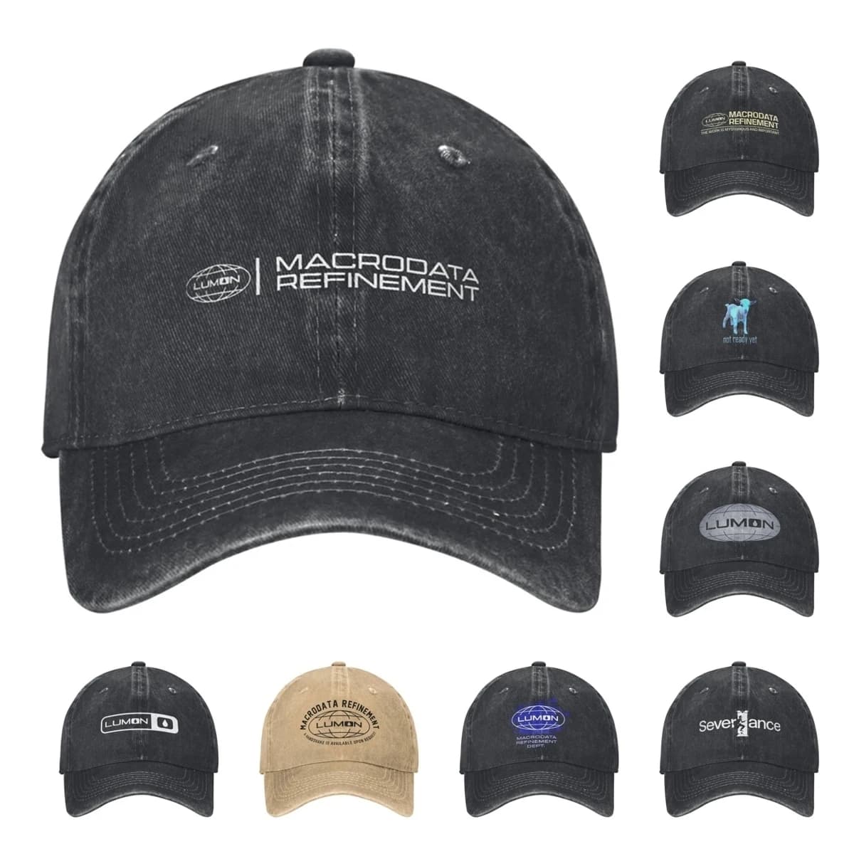 Lumon Industries Macrodata Refinement Severance Unisex Baseball Caps TV show Distressed Denim Washed Hats Vintage Travel Sun Cap