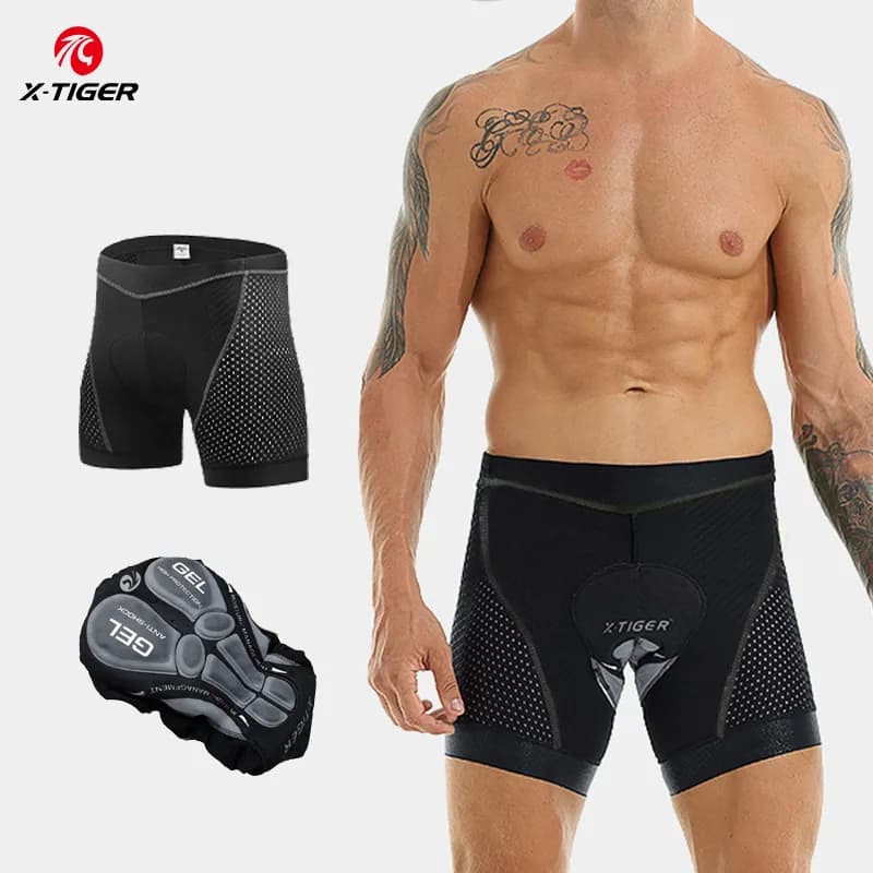 X-TIGER Men's Cycling Shorts Summer Cycling Knife Breathable Waist Bike Shorts Riding Bike Shorts with Shock Gel Padding