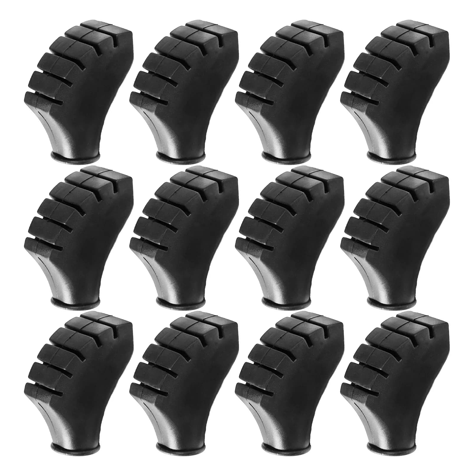 12Pcs Trekking Pole Rubber Tips Replacement Protectors for Hiking Walking Sticks Universal Fit Anti-Slip Noise Reduction Outdoor