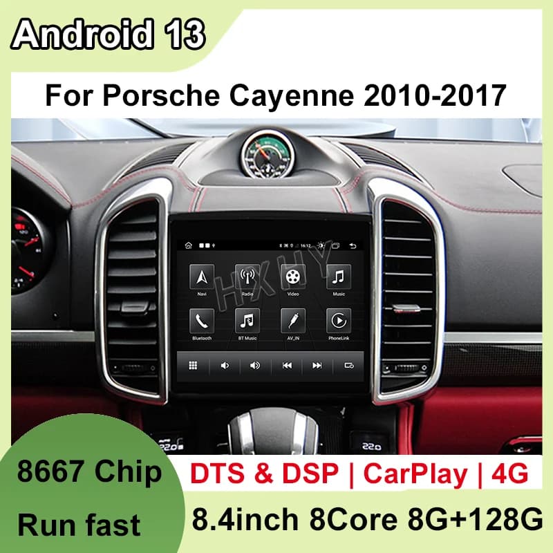 Android 13 8.4 pollici 8Core 8 + 128G autoradio con BT GPS Car Multimedia Stereo DSP 360 Navigazione per Porsche Cayenne 2010-2017