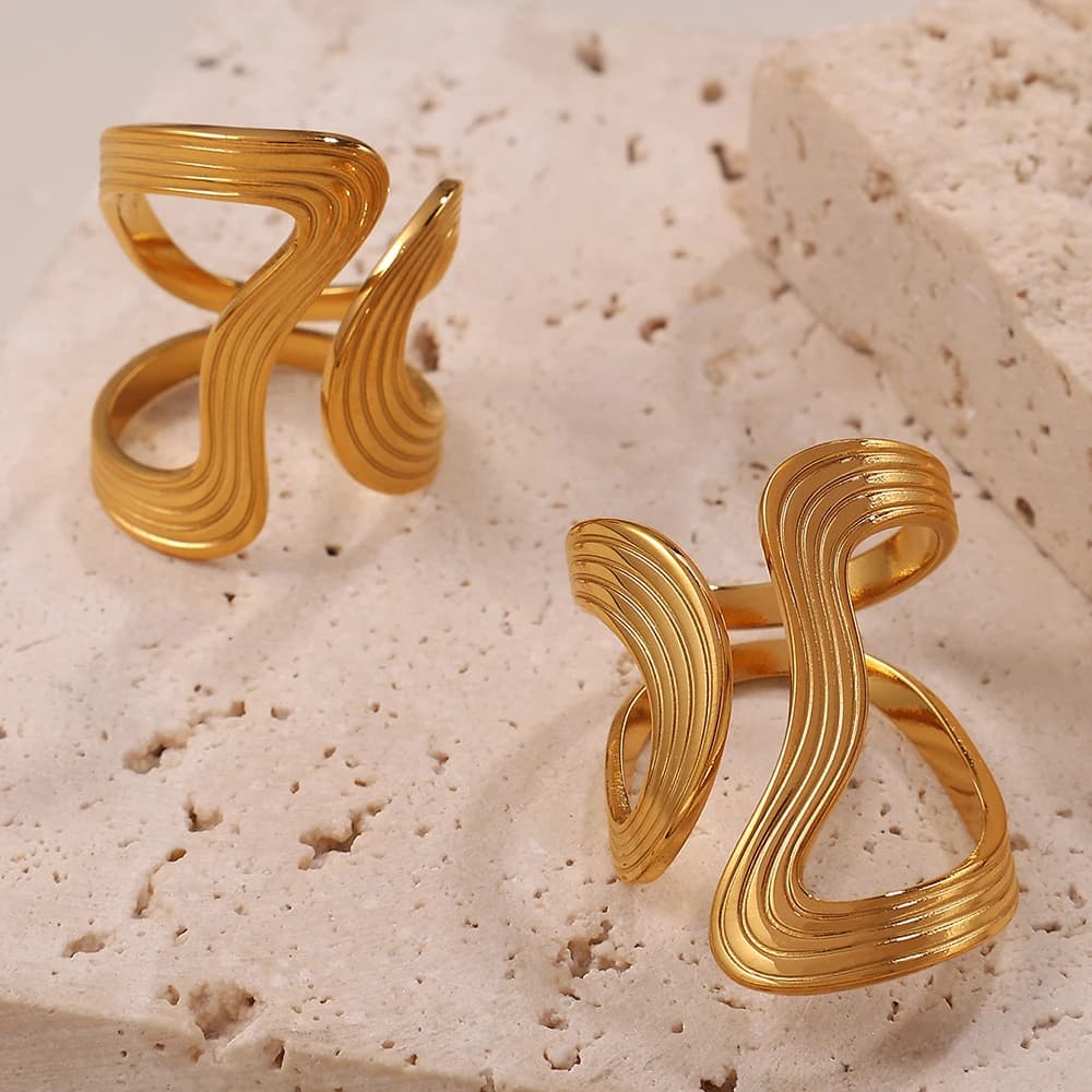 Keen on Ring Acciaio inossidabile Moda irregolare Luce di fascia alta Lusso Design di nicchia Europeo Americano