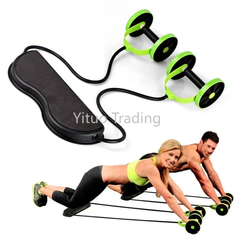 Update new home fitness equipment Muscle Exercise Equipment Double Wheel Abdominal Power Wheel Ab Roller Gym Roller Training