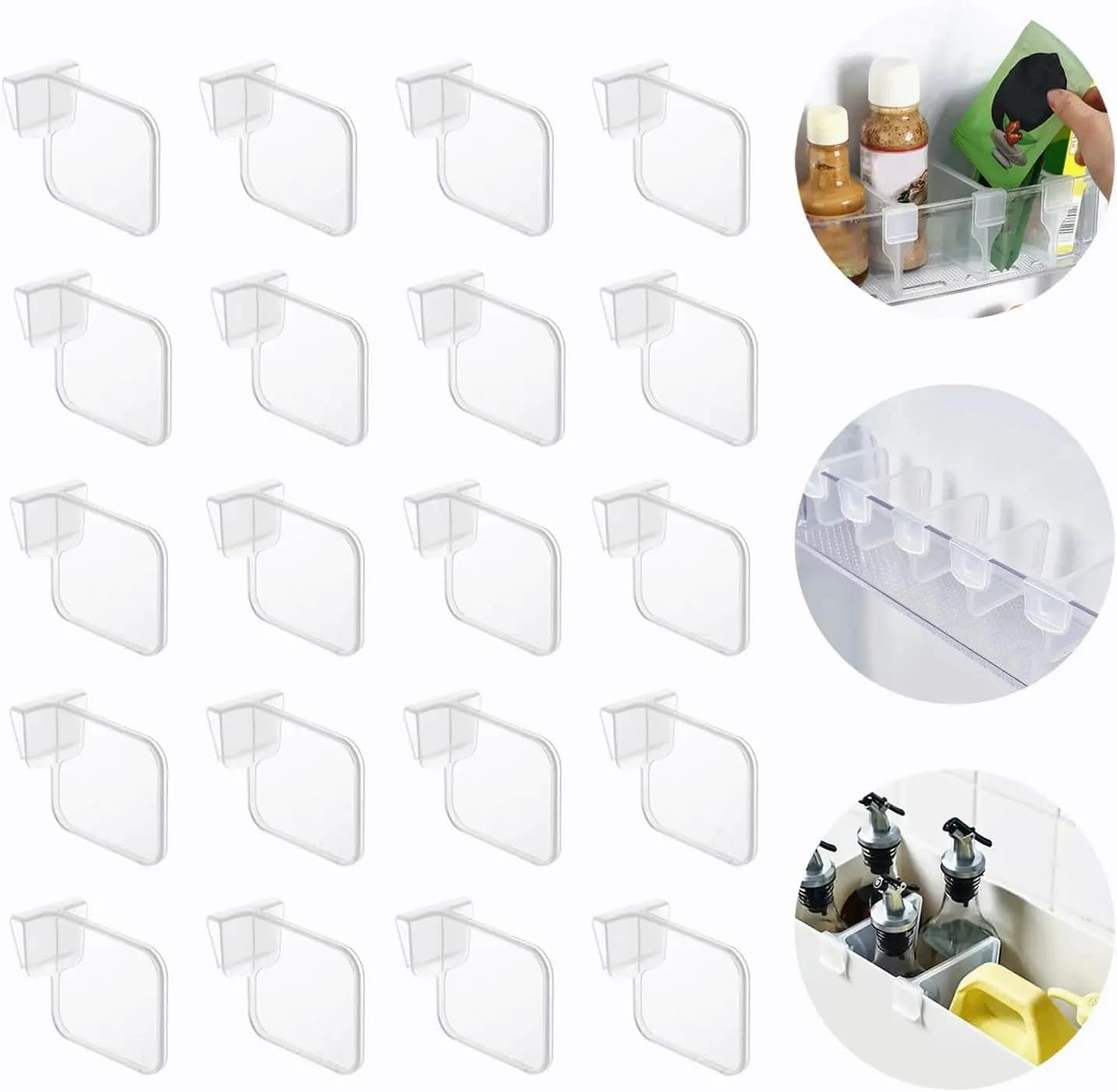 Multifunctional Fridge Organizer, Side Door Divider Clip, Kitchen Storage Rack