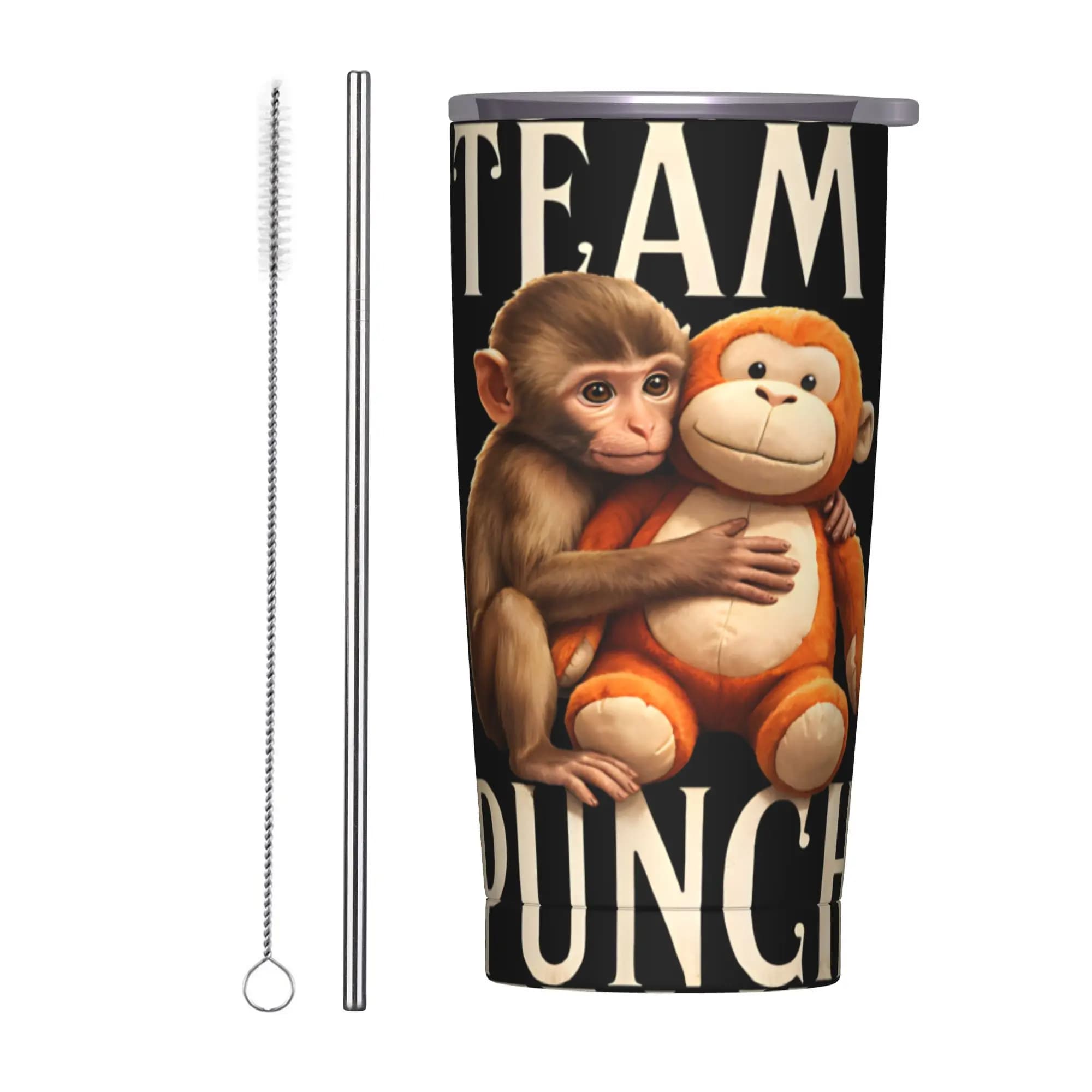 Borraccia Termica in Acciaio Inossidabile Baby Monkey Punch, Tumbler per Bevande Fredde, Borraccia Termica per Acqua, Tazza Termica da Spiaggia e Auto