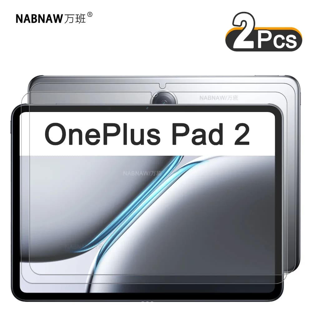 2 pezzi pellicola rigida trasparente protezione schermo HD vetro temperato antigraffio per OnePlus Pad 2 da 12,1 pollici facile installazione