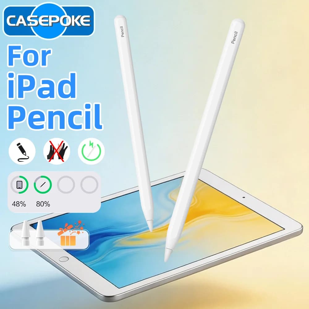 Stilo con Ricarica Magnetica per iPad A16 11a 10a Gen Pro 11 12.9 13 Air 3/4/5/6 Mini 6, Penna per Apple Pencil 2 con Ricarica Wireless
