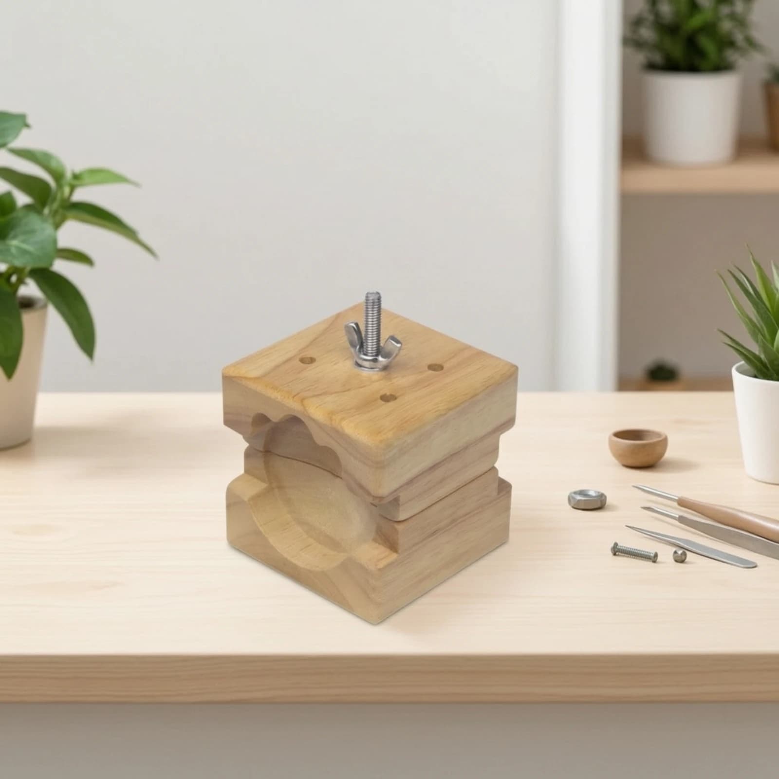 Watch Case Holder Wooden Watch Case Holder Block Tool Sturdy Long-Lasting for Watchmakers, Bench Work, Strap Changes