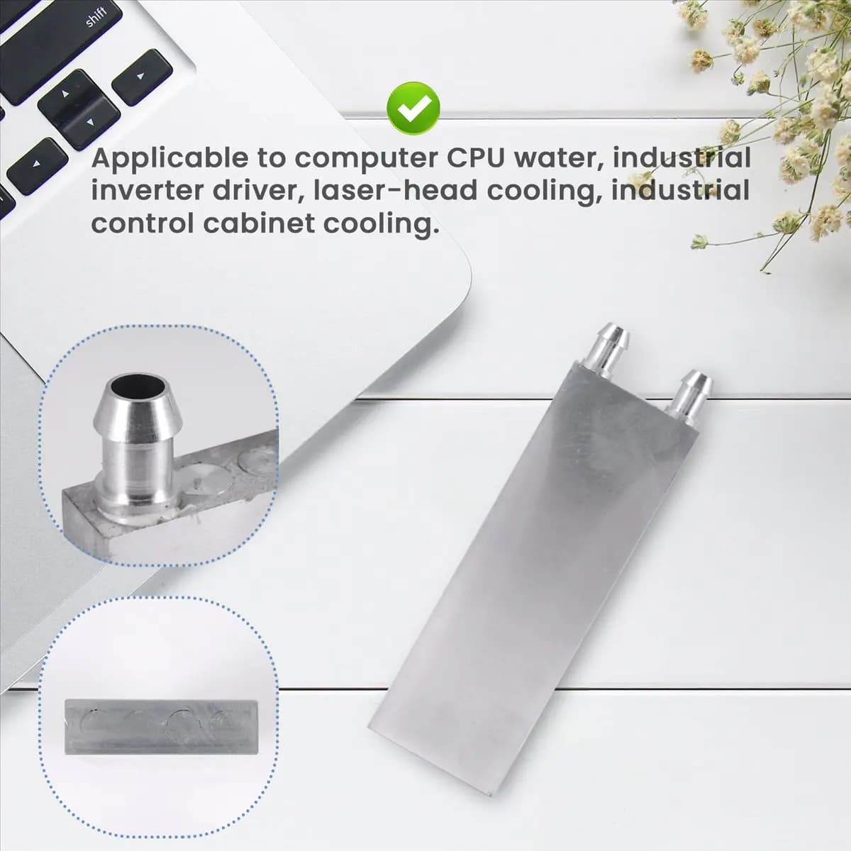 #37U Computer Accessories,Aluminum alloy CPU 40x120mm Water Cooling Block for PC Laptop (Silver)