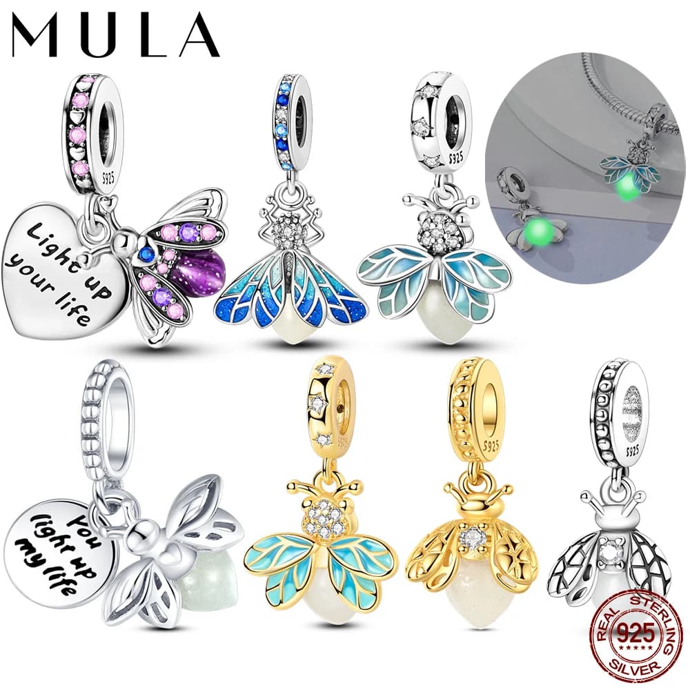 Sterling 925 Sterling Silver Shape Charm Pendant, Compatible with 925 Original Chain Bracelets, for Creation of DIY Jewelry, Gift for Women