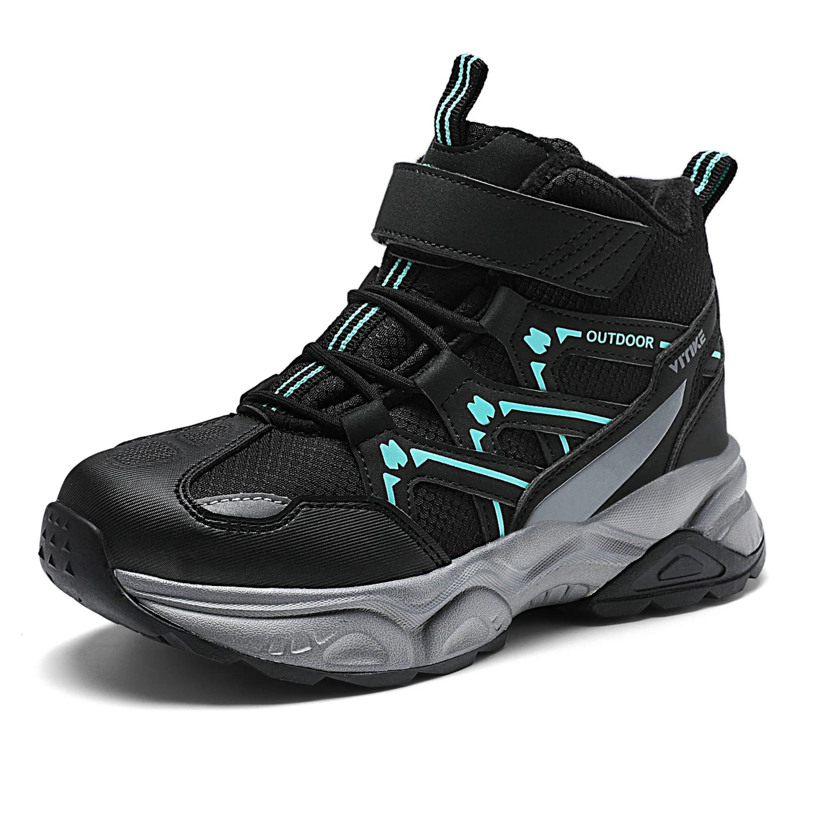 JMFCHI Kids Snow Boots Waterproof Winter Hiking Boots Warm Fur Lined Slip Resistant Outdoor Boots for Boys And Girls