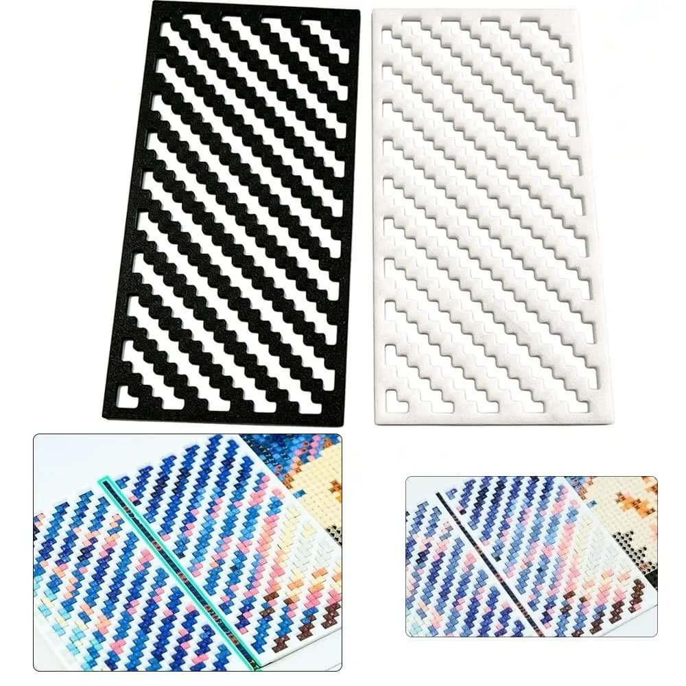 1/9Pcs Assist Aligning DIY Diamond Painting Ruler Square Zigzag Diamond Painting Mesh Ruler Cross Stitch Tools Level Ruler