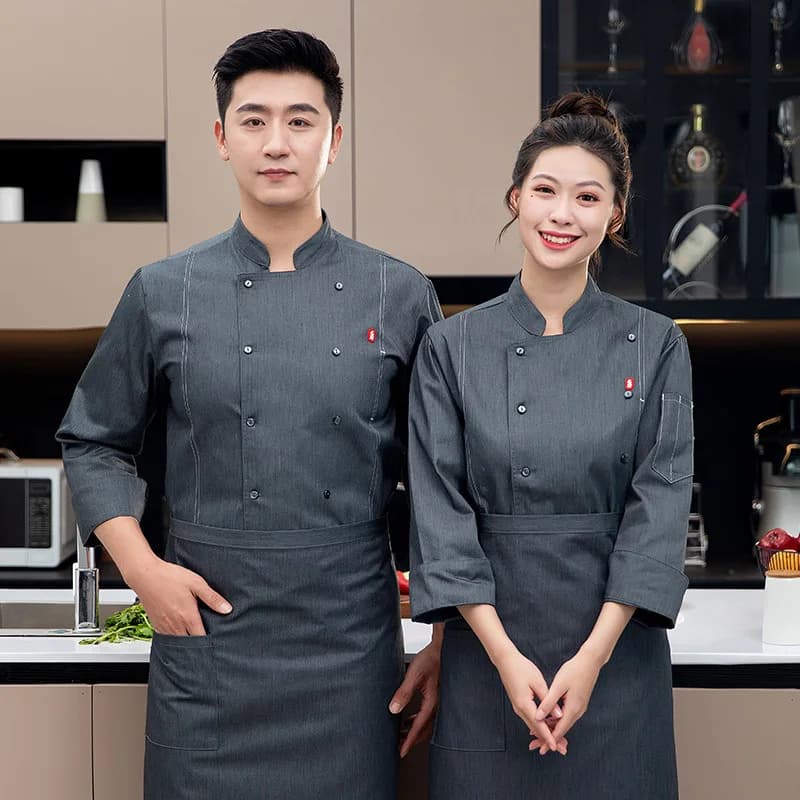 Chef Workwear Winter Long Sleeve for Catering, Hotel, Restaurant, and Kitchen UselogoLong Sleeve Chef Uniform Long Sleeve