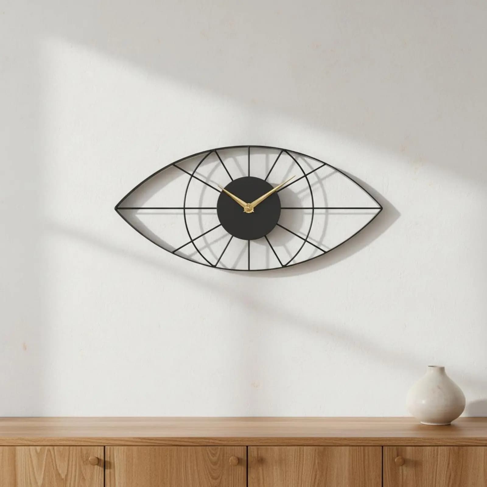 Orologio da Parete Silenzioso in Ferro Battuto, Design Moderno e Minimalista, Senza Ticchettio, per Soggiorno e Ufficio