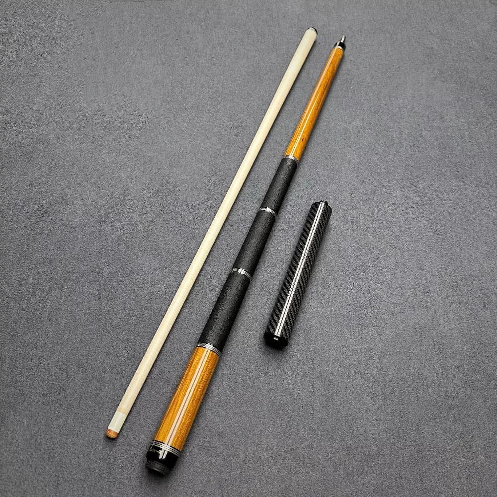 CUE-X HQ2 Set stecche da biliardo in legno di sandalo dorato 2 pezzi stecca da biliardo giunto radiale punta da 12,5 mm albero tubo in carbonio
