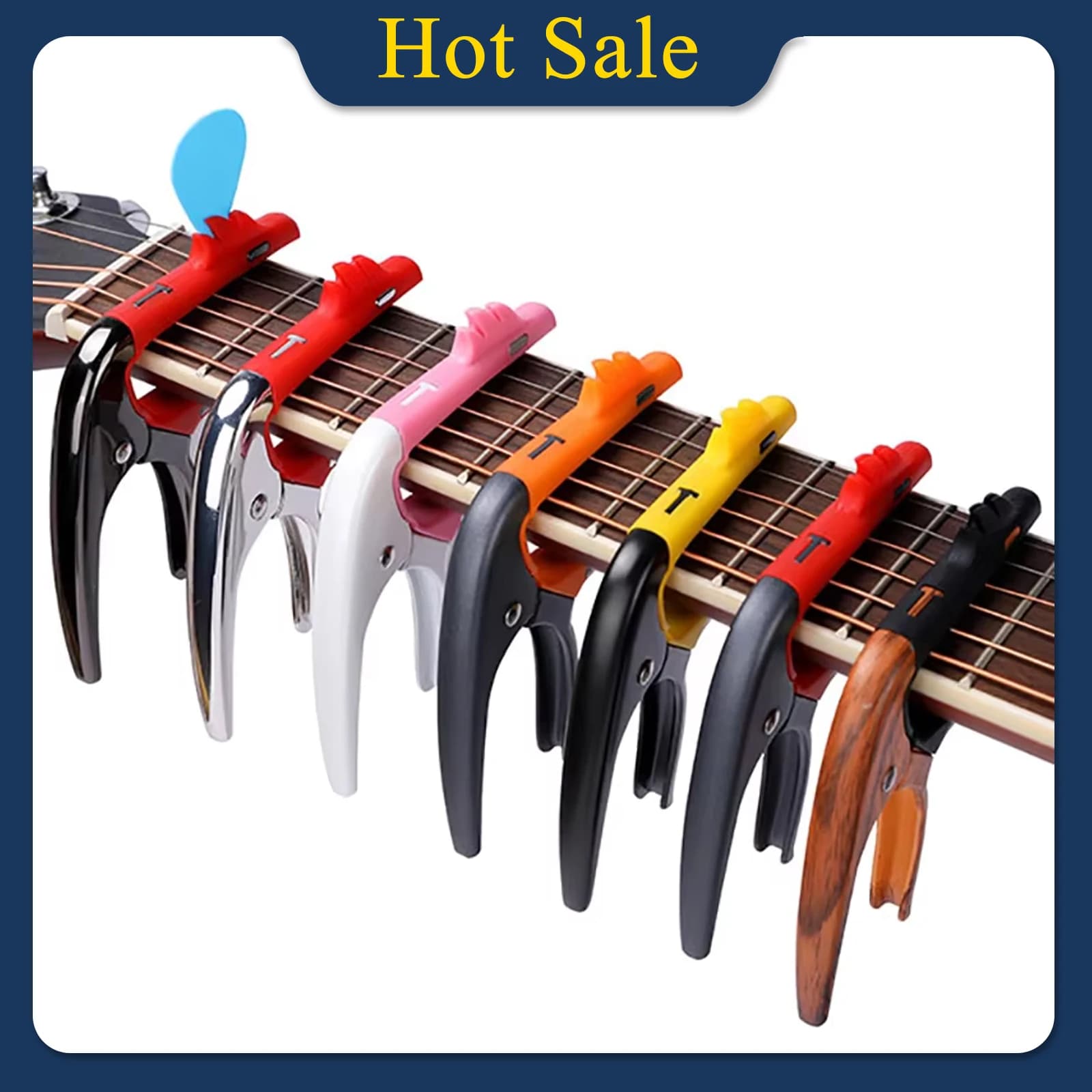 TC-05 Firebird Guitar Capo Zinc Alloy Capo With Pick Holder Silicone Protector For Acoustic Electric Classical Guitar