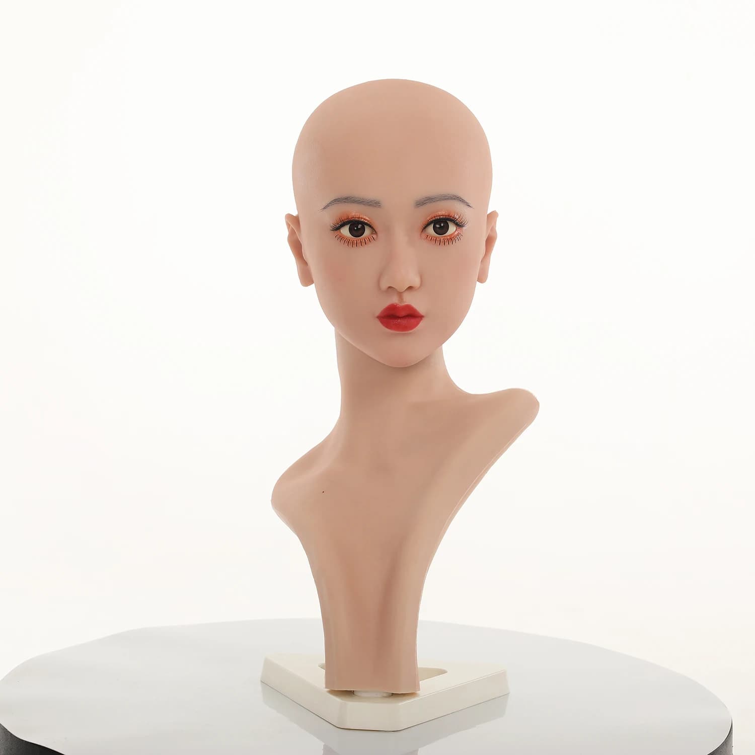 Silicone female head model wig hat exhibitor head fit for jewelry scarf display extension of hair spike shape face EU TM02