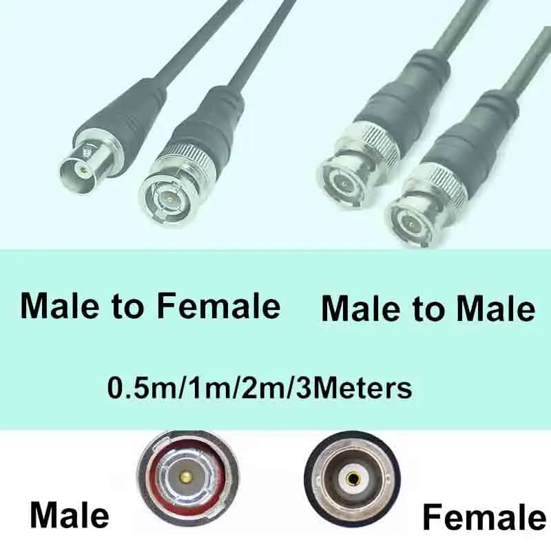 Adattatore BNC Maschio-Femmina, Cavo Video a Doppia Testa, Connettore di Prolunga per Accessori Telecamere CCTV, 0.5m-3m P1