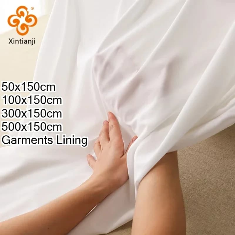 0.5m/1m/3m/5m Gonna Fodera Abito Tessuto elasticizzato per giacche Indumenti Abbigliamento Fodere Anti-sbiadimento Tinta unita Panno bianco TJ3826