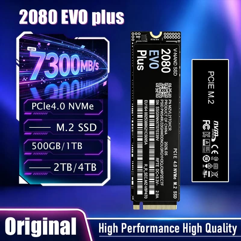 Internal 7300MBs M.2 NVMe SSD 2080 EVO Plus PCIe Gen4.0 X4 TLC 3D NAND 1TB to 4TB gaming drive for laptop PC desktop low power
