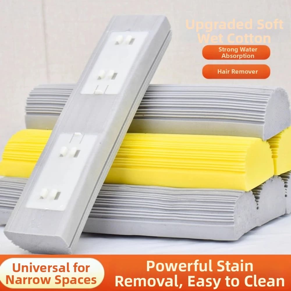 28cm Folding Cotton Mop Head PVA Sponge Foam Washable Roller Sponge Mop Head Fast Cleaning Reusable Mop Replacement Sponge
