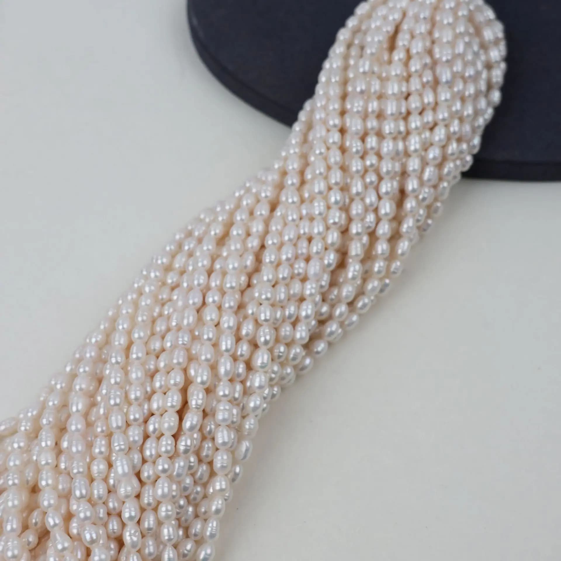 Collana di Perle d'Acqua Dolce Bianche 5-6mm, Prodotto Semi-Lavorato per Creazione Gioielli Fai-da-Te, Perle Sciolte per Accessori Artigianali