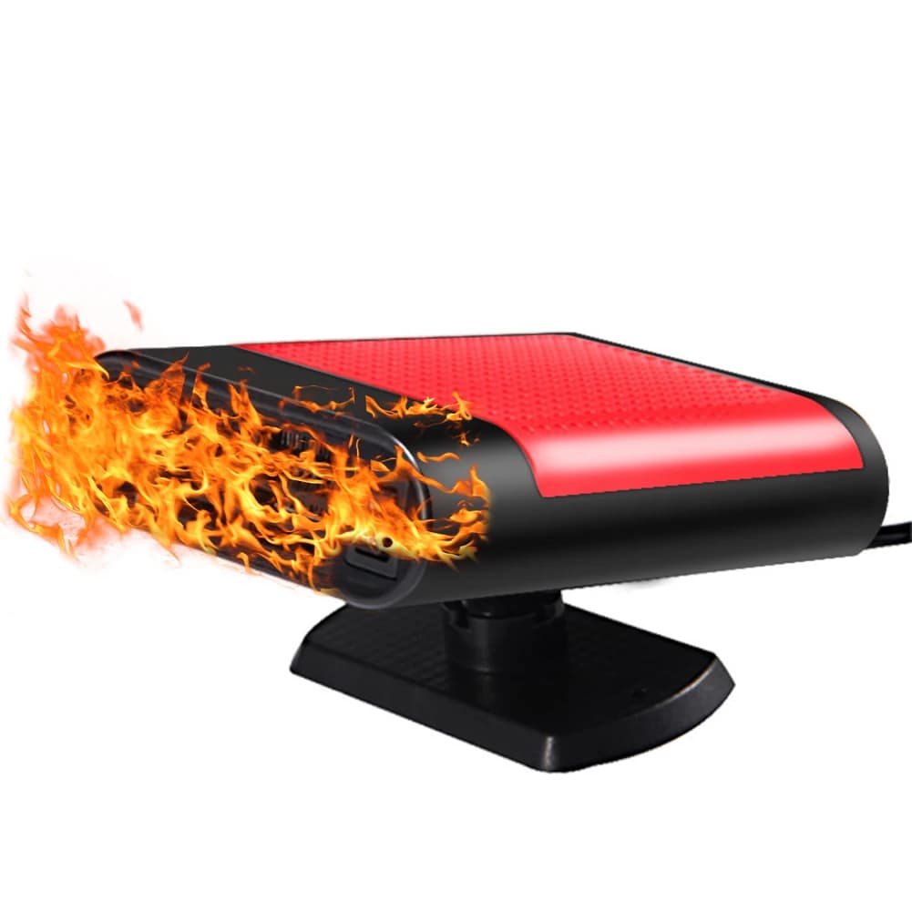 Ventilatore Riscaldante Antinebbia per Parabrezza 12/24V, Rotazione a 360°, 1200W, Combinazione Riscaldatore e Ventilatore Antiappannamento per Auto