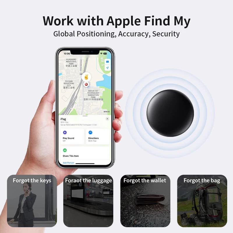 Localizzatore GPS Anti-smarrimento 4/3/2/1 Pezzi per Apple Find My con Comando Vocale, per Trovare Bagagli e Chiavi, Compatibile con iOS iPhone