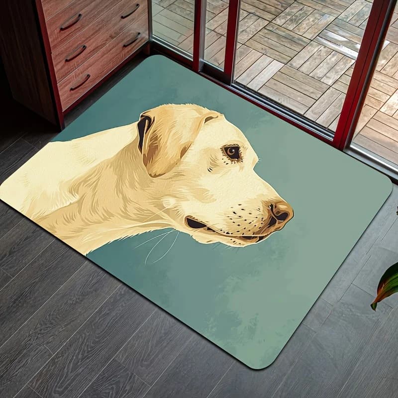 Golden Retriever Dog Design Area Rug - 8mm Thick, Machine Washable, Perfect for Gaming Room, Bathroom, Kitchen, Living Room, Bedroom, and Entryway Decor