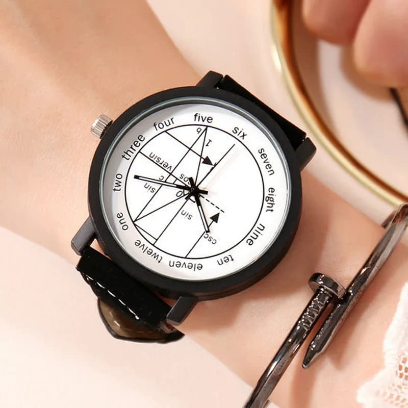 Design speciale Formula matematica orologi Unisex Gilrs donne studenti Laides quadrante grande cinturino in pelle orologi al quarzo Reloj Mujer