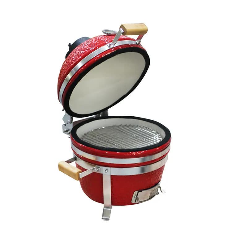Attrezzatura commerciale Mini grill da esterno Macchina per barbecue portatile Mini grill da campeggio in ceramica a forma di uovo da 14 pollici