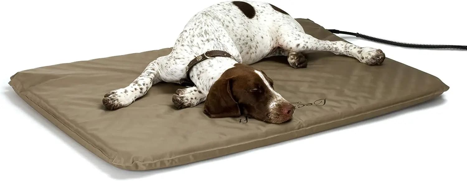 Cuccia Ortopedica Riscaldata Grande per Cani o Gatti, Copertura Impermeabile e Lavabile, 36x25 Pollici, Beige, 60W