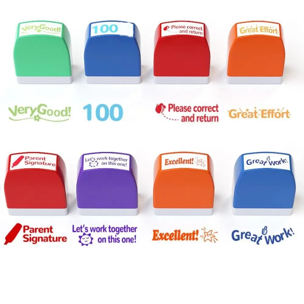 8 pcs/set 5 pcs/set Teachers Encourage Graded Classroom Stamps Student Praise ABS Teacher Auto-Refilling Stamp Set