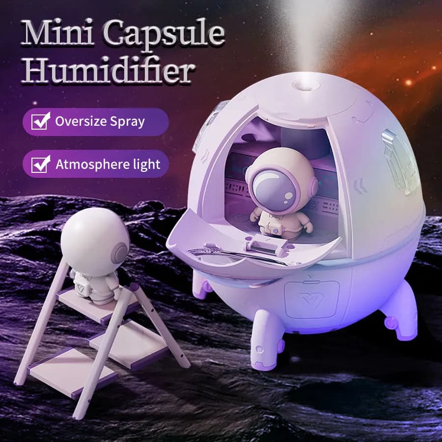 Umidificatore d'aria a capsula spaziale lampada da notte colorata da 220ML per il regalo di natale di compleanno decorazione della camera da letto di casa illuminazione dell'atmosfera