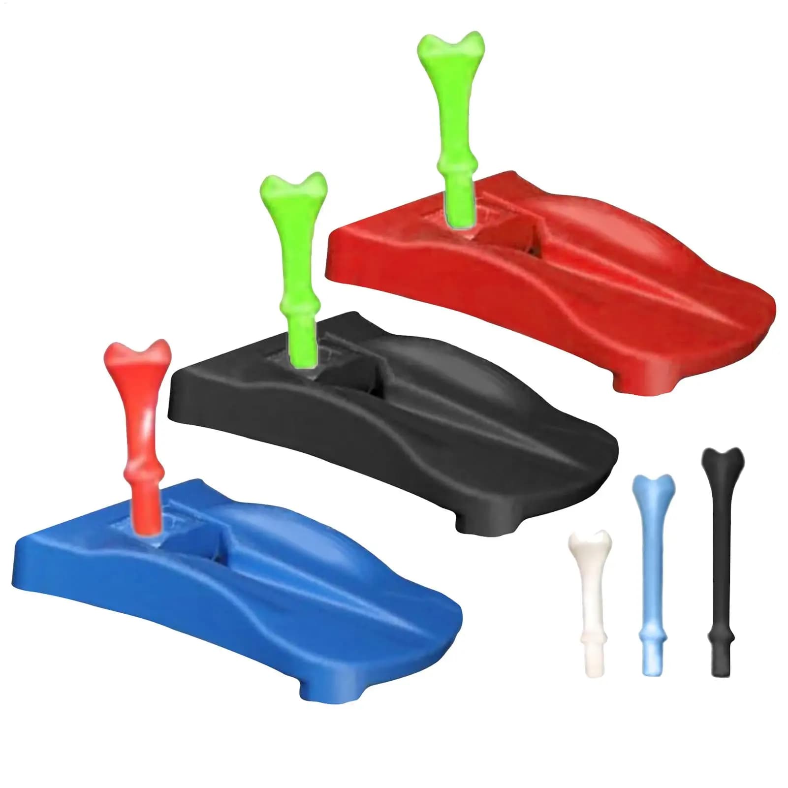 Supporto per Tee da Golf con 5 Tee Pretagliati, Simulatore per Campo Pratica, Tappetino da Allenamento, Accessorio per Pratica Domestica e Gioco di Golf