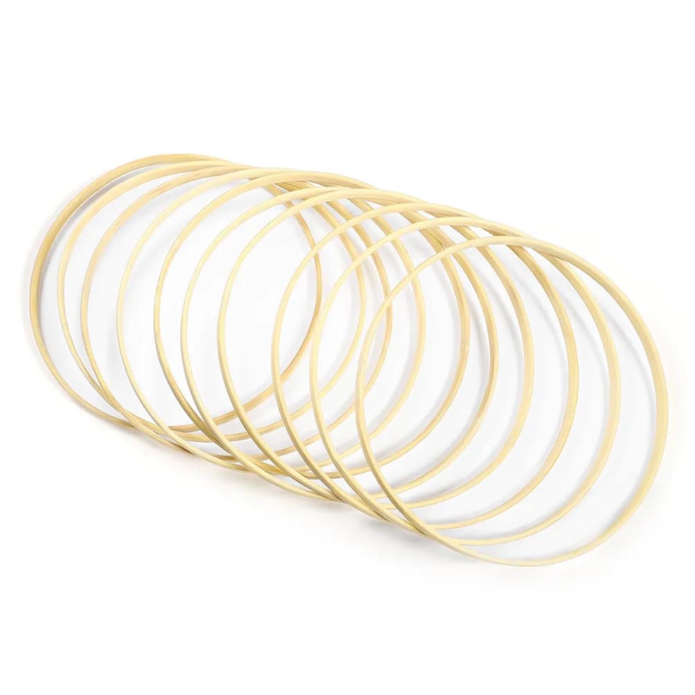 10Pcs 15Cm Bamboo Dreamcatcher Rings Smooth Non Deformable Wall Decor Craft Rings for DIY Mandalas Fabric Ribbon Lace Wrapping