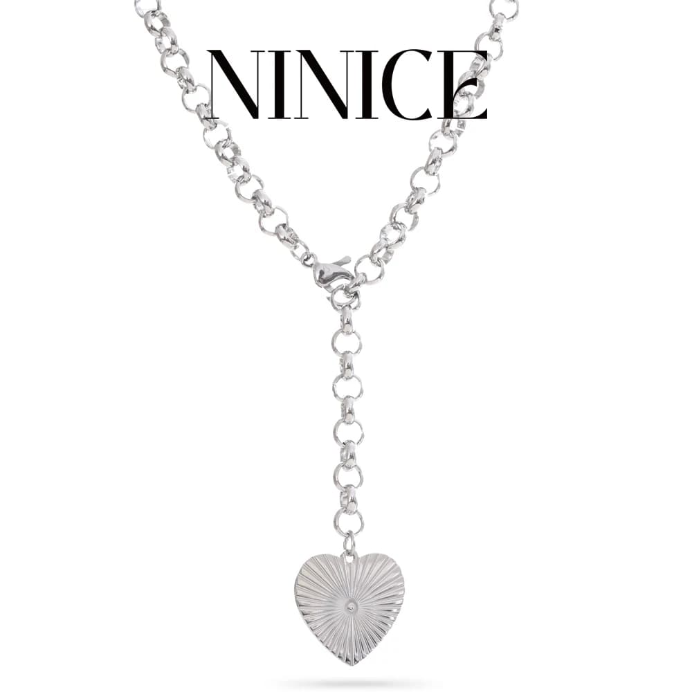NiNice Necklace Pendant Heart-Shaped Rose Stainless Steel Collar Accessory 18k Plated Classic Fashionable Gift Atmospheric New