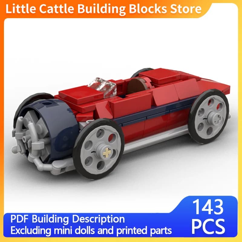 Speed Racing Car Model MOC Building Bricks Classic Retro Racing Car Modular Technology Children Holiday Gifts Assemble Toys Suit