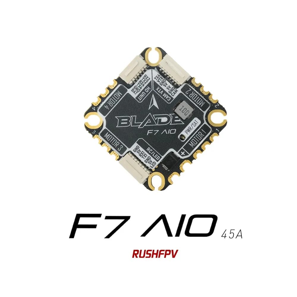 RUSHFPV BLADE F7 45A AIO Flight controller and ESC Combo BLHELI 32 45A 4in1 ESC 3-6S LiPo for FPV Freestyle Drone