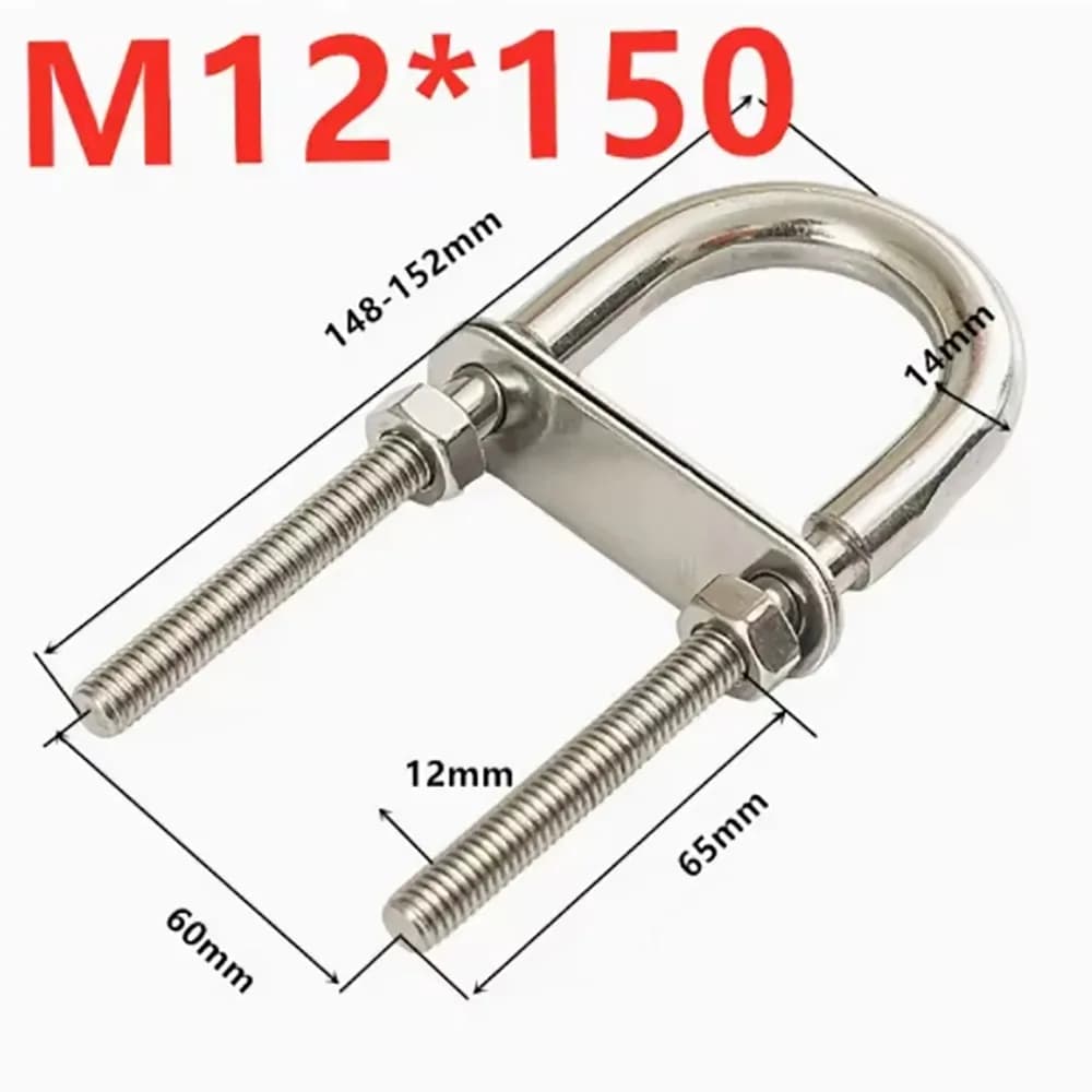 1 pz Arco Stern Marine U-bolt Vite Pastiglie Hardware per barche in metallo con dado 304 Corda per occhi in acciaio inossidabile Rigging Accessori per yacht