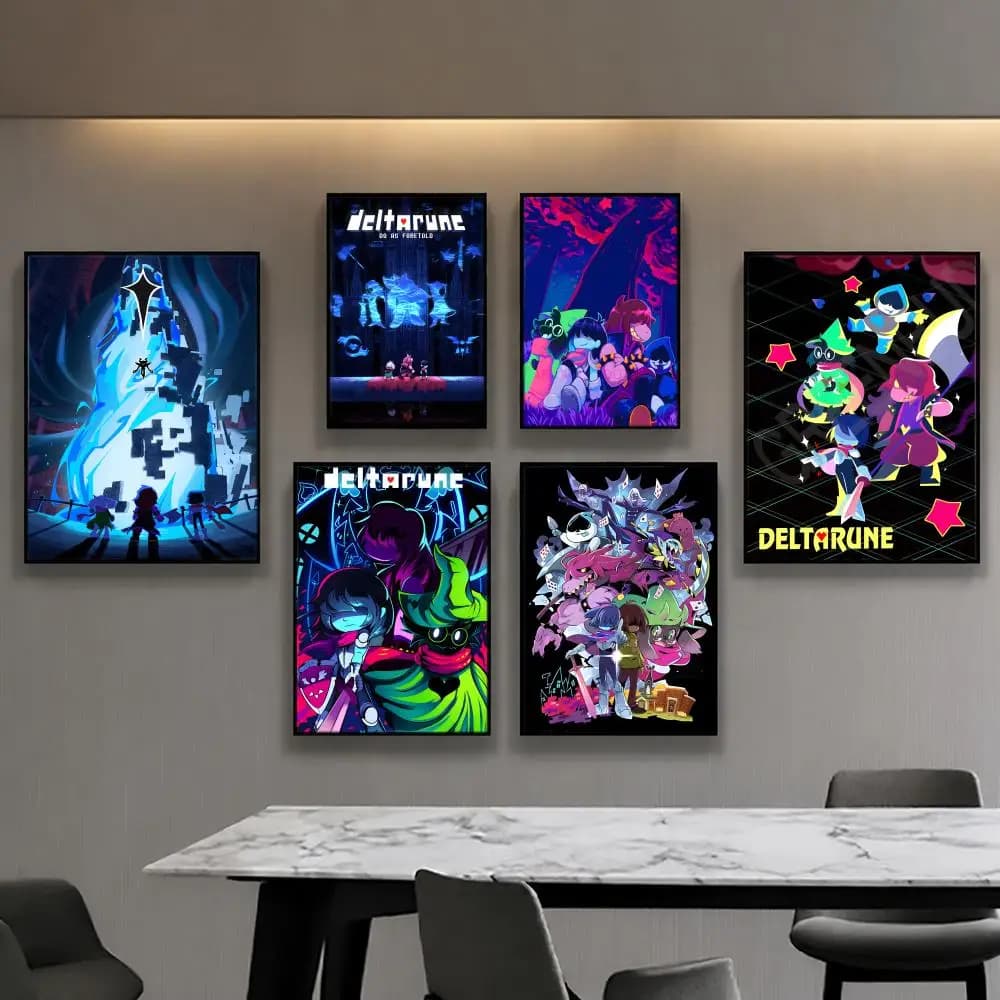 Poster del Gioco Deltarune, Decorazioni per Stanza Anime, Zaino con Tema Cinematografico, Arte Murale Musicale per Interni