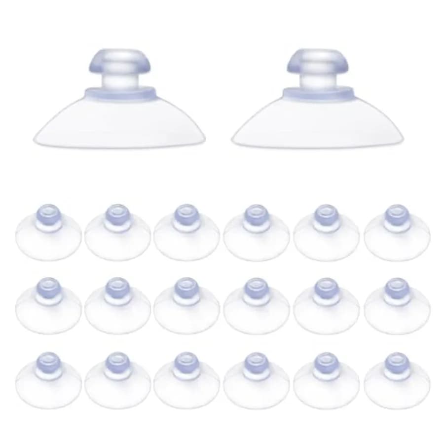 Confezione da 20 ventose per ventosa in plastica di vetro Ventose in plastica Ventosa in PVC trasparente con ganci per tavolo in vetro trasparente