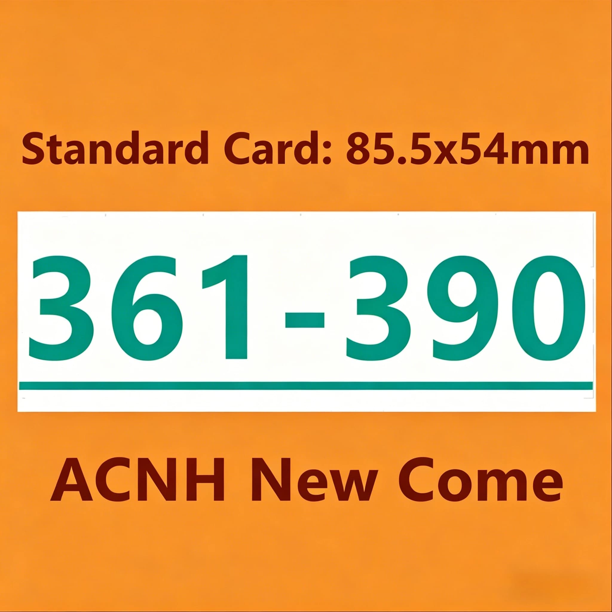 Collectible ACNH Card Villager NFC Resident Cards Full Number Group 361-390 Game Character Pocket Cards Standard Size 85.5x54mm