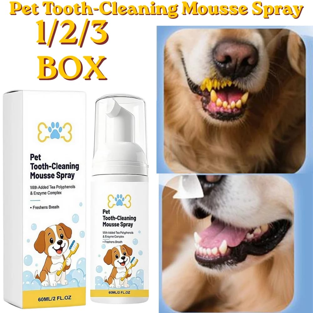 Pet Tooth-Cleaning Mousse Spray 1/2/3 PCS Comprehensive Oral Care Remover Breath Freshener for Dogs and Cats