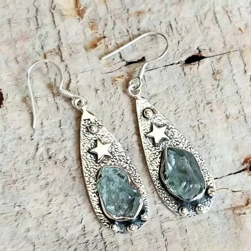 Boho Star Retro Bohemian Earrings Imitation Turquoise Vintage Jewelry Birthday Party Aesthetic Accessories for Designer Earrings